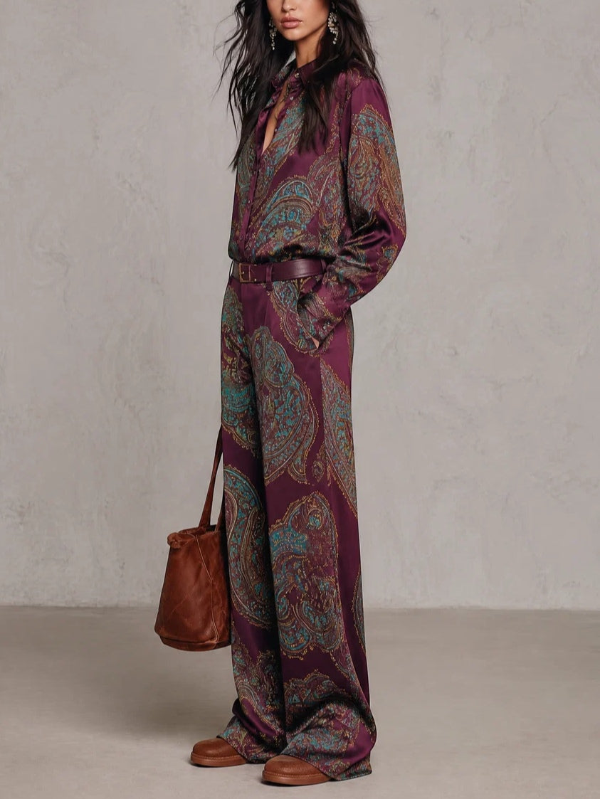 Valentina™ | Completo Paisley e Pantaloni a Gamba Larga