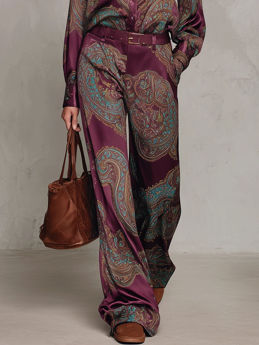 Valentina™ | Completo Paisley e Pantaloni a Gamba Larga