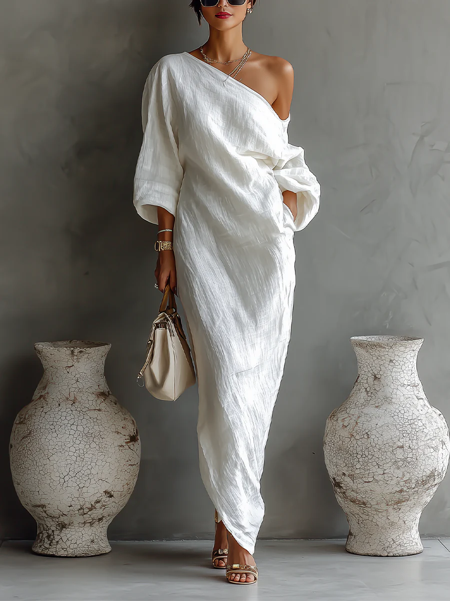 Elise™ | Abito lungo asimmetrico ed elegante