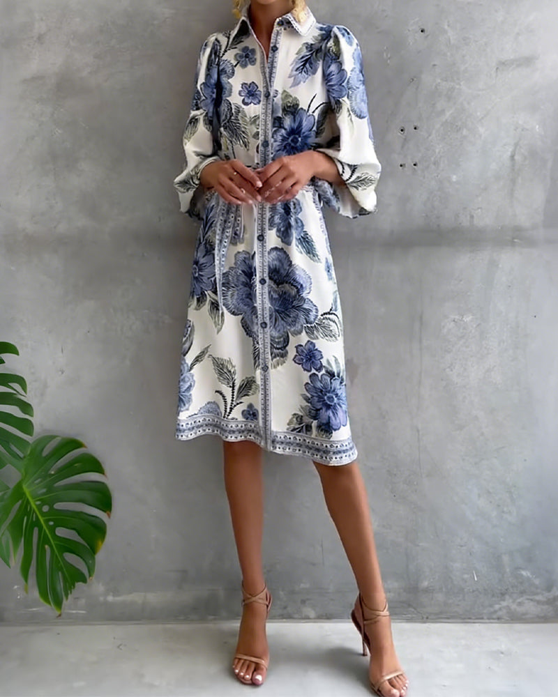 Vestido Chiara | Elegancia Natural y Estampado de Temporada