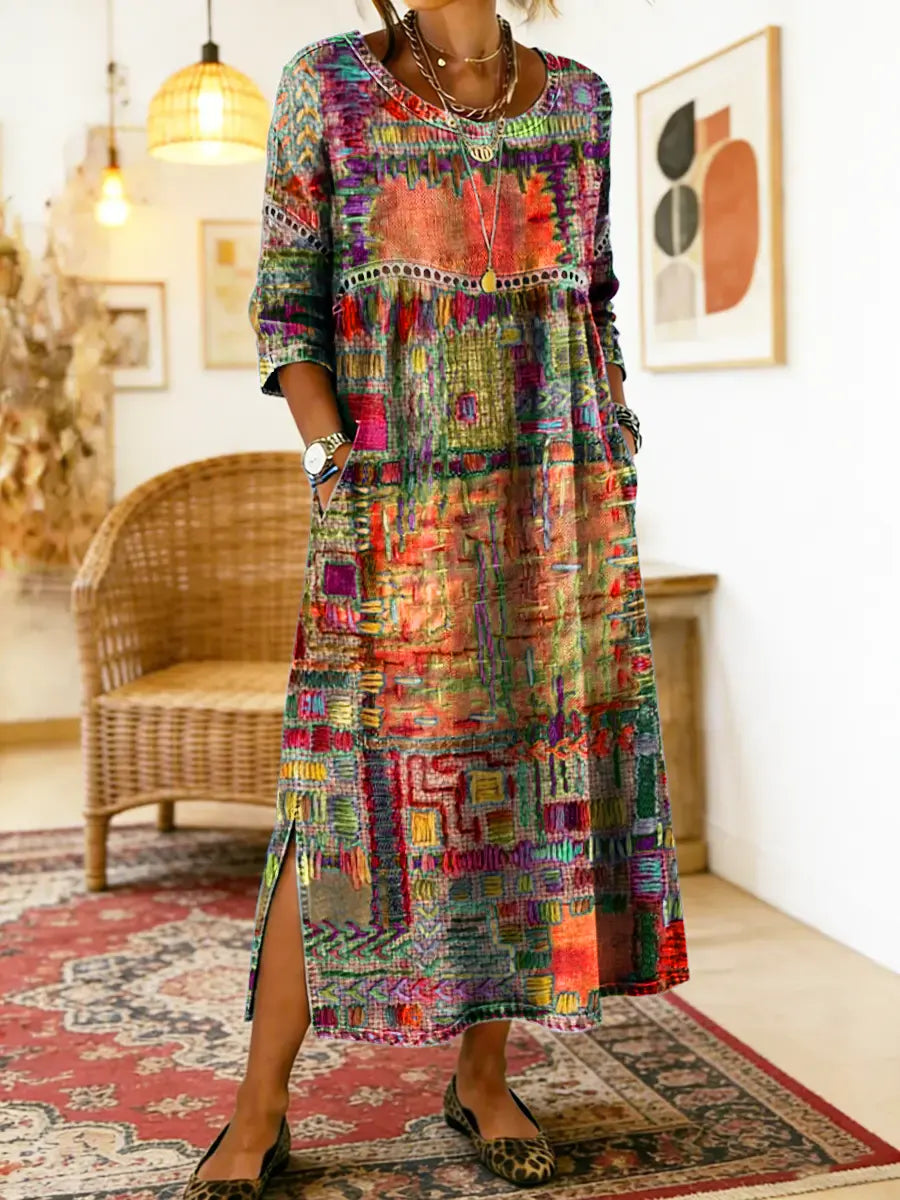 MANUELA | VESTIDO CON ESTAMPADO ÉTNICO