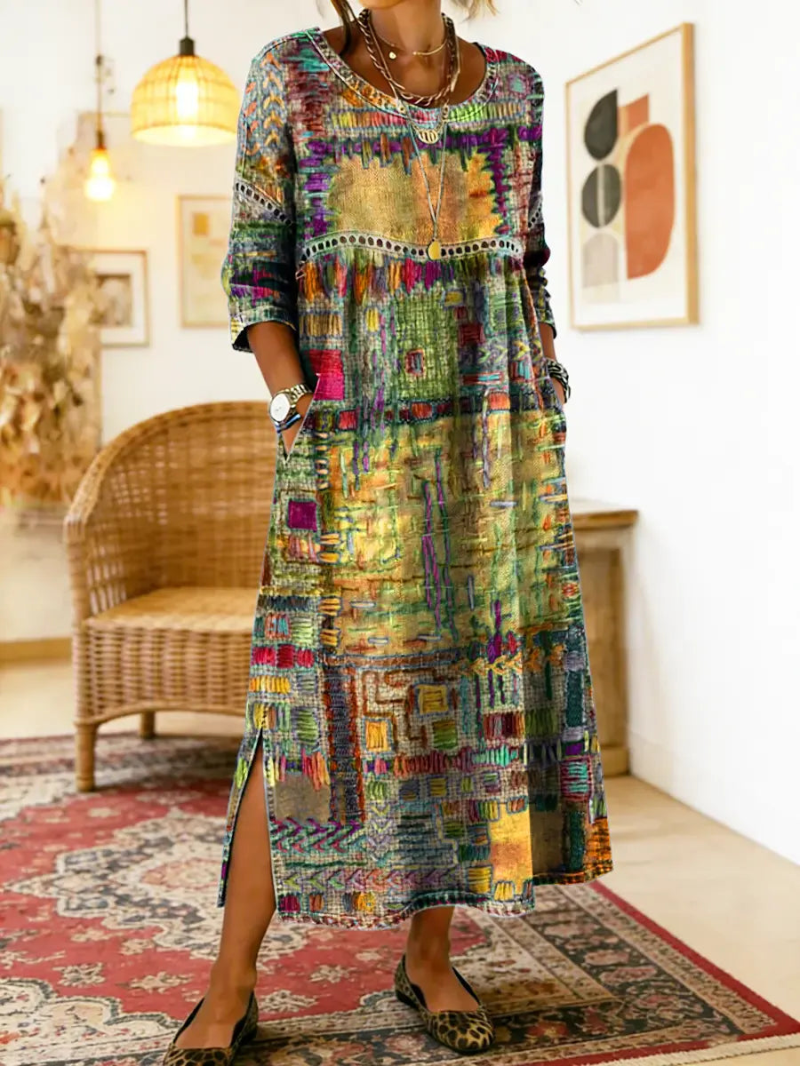 MANUELA | VESTIDO CON ESTAMPADO ÉTNICO