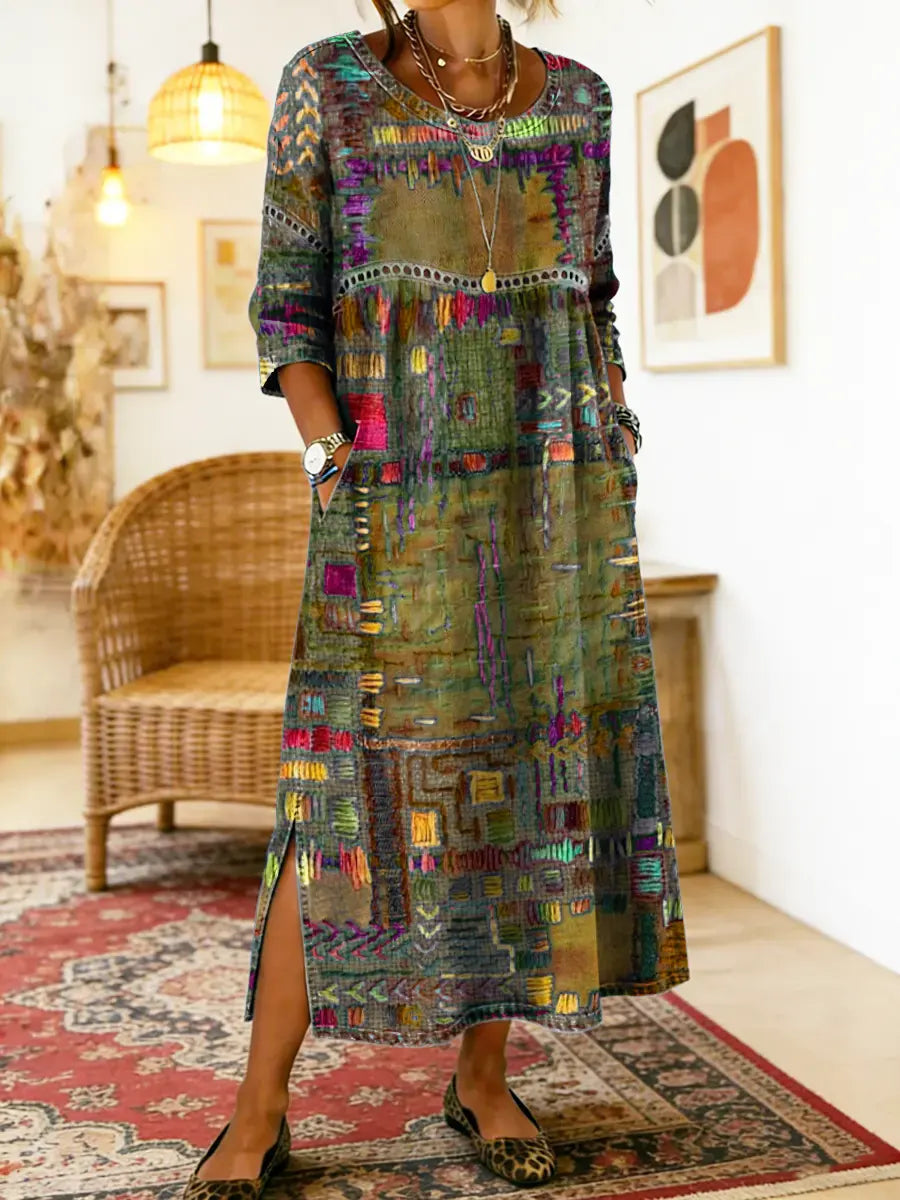 MANUELA | VESTIDO CON ESTAMPADO ÉTNICO