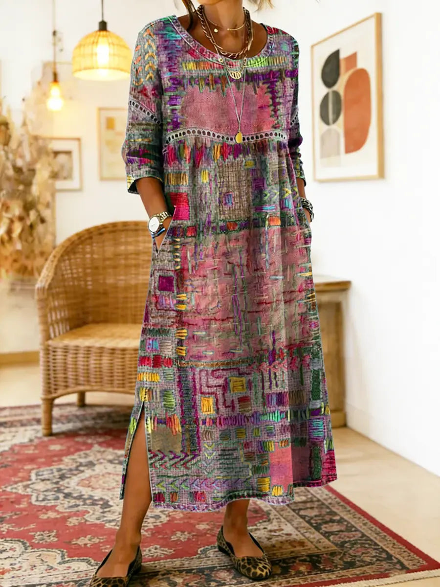 MANUELA | VESTIDO CON ESTAMPADO ÉTNICO