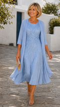 Celeste | Abito Duster con Paillettes