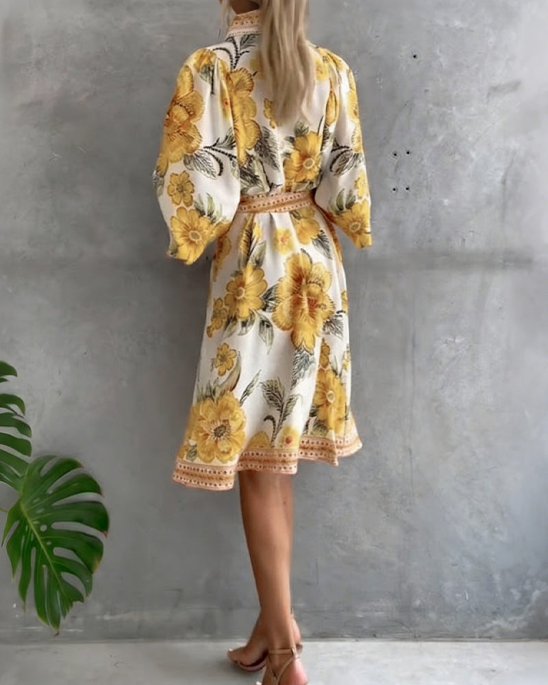 Vestido Chiara | Elegancia Natural y Estampado de Temporada