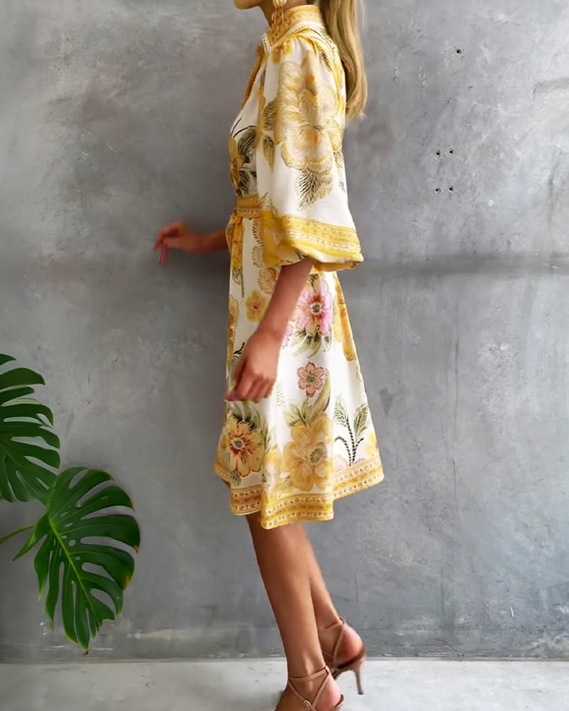 Vestido Chiara | Elegancia Natural y Estampado de Temporada