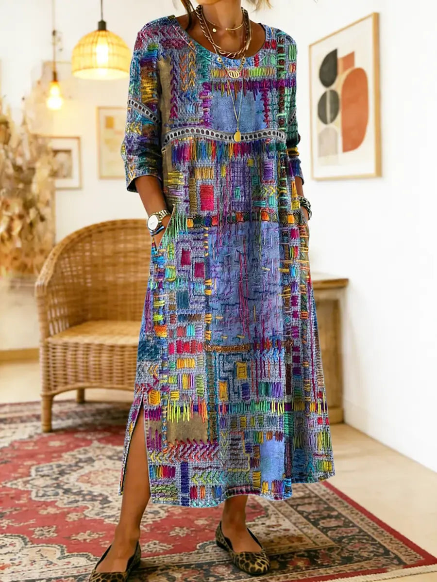 MANUELA | VESTIDO CON ESTAMPADO ÉTNICO