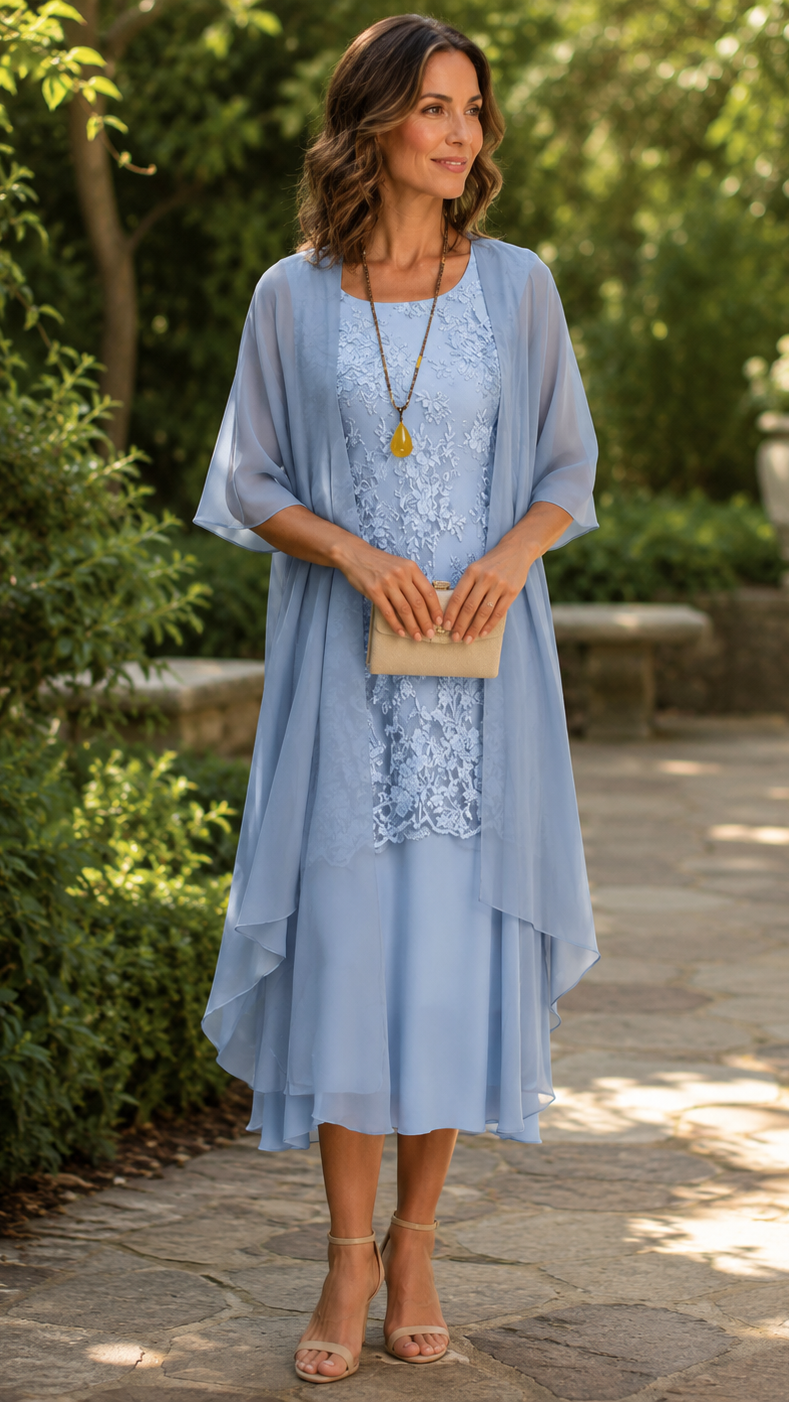 Eleanor | Elegante Abito Due Pezzi in Chiffon