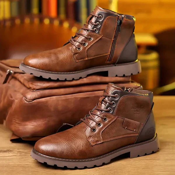 Stivali casual da uomo in pelle con vestibilità strutturata