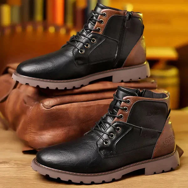 Stivali casual da uomo in pelle con vestibilità strutturata