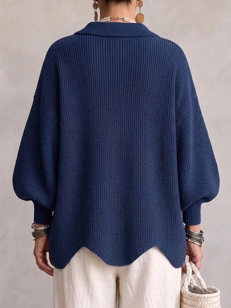 Isadora | Cardigan oversize con collo e grandi bottoni metallici