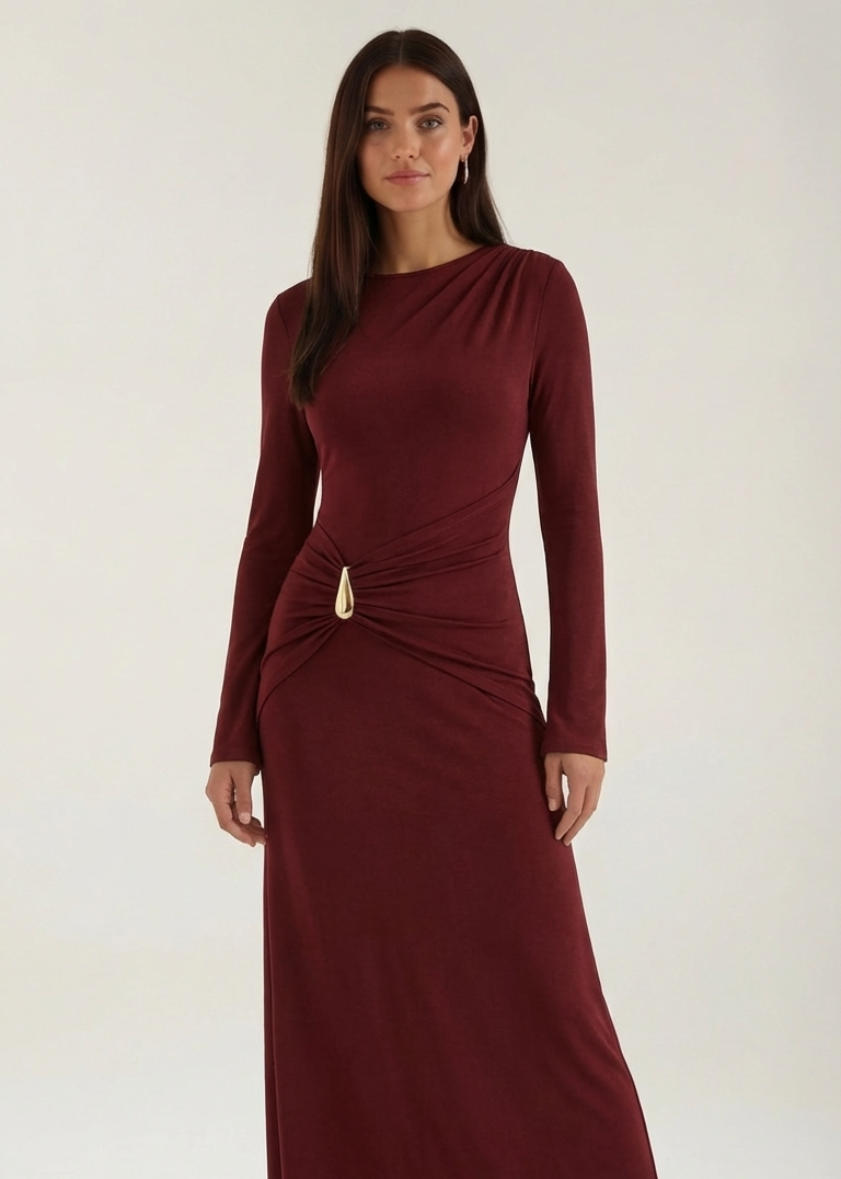 Renee | Vestito Lungo Intramontabile a Maniche Lunghe