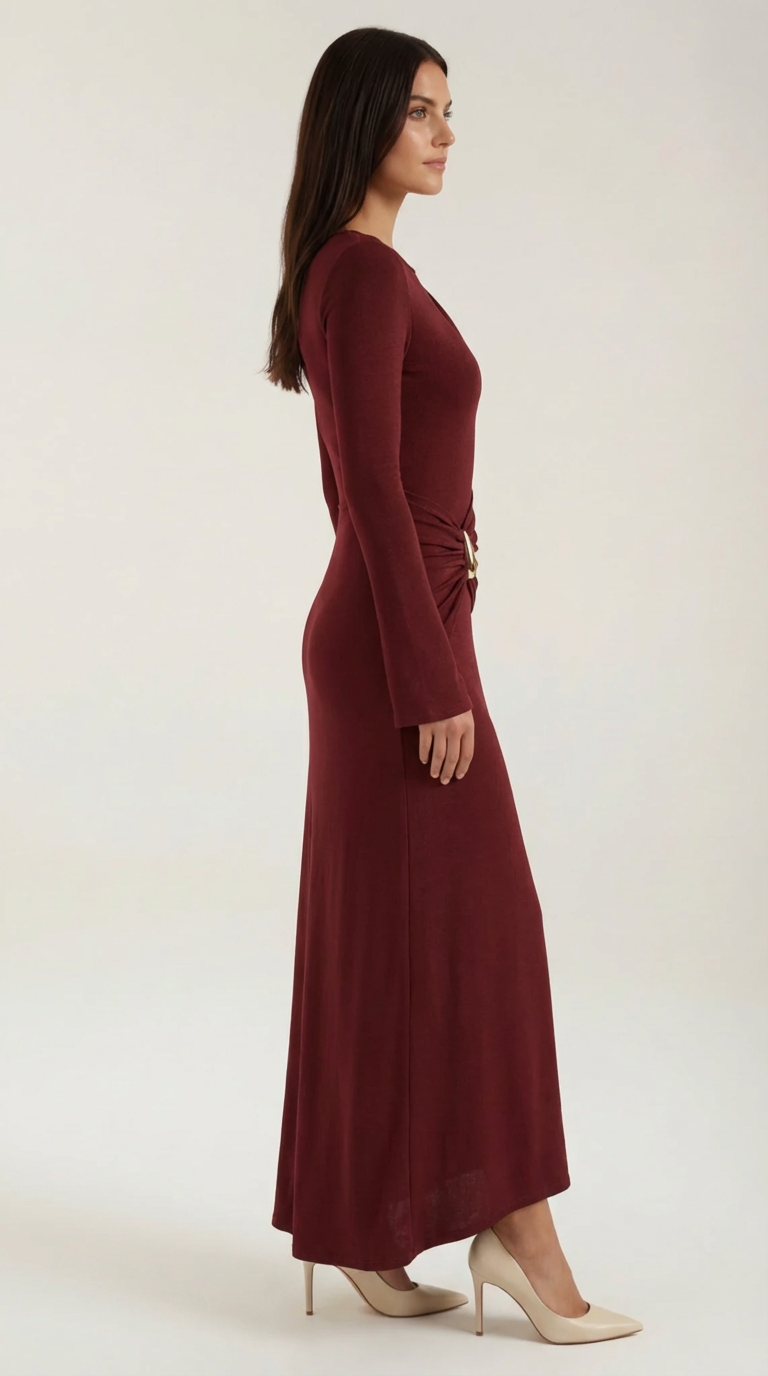 Renee | Vestito Lungo Intramontabile a Maniche Lunghe