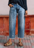Lola · Vaqueros rectos cortos retro para mujer