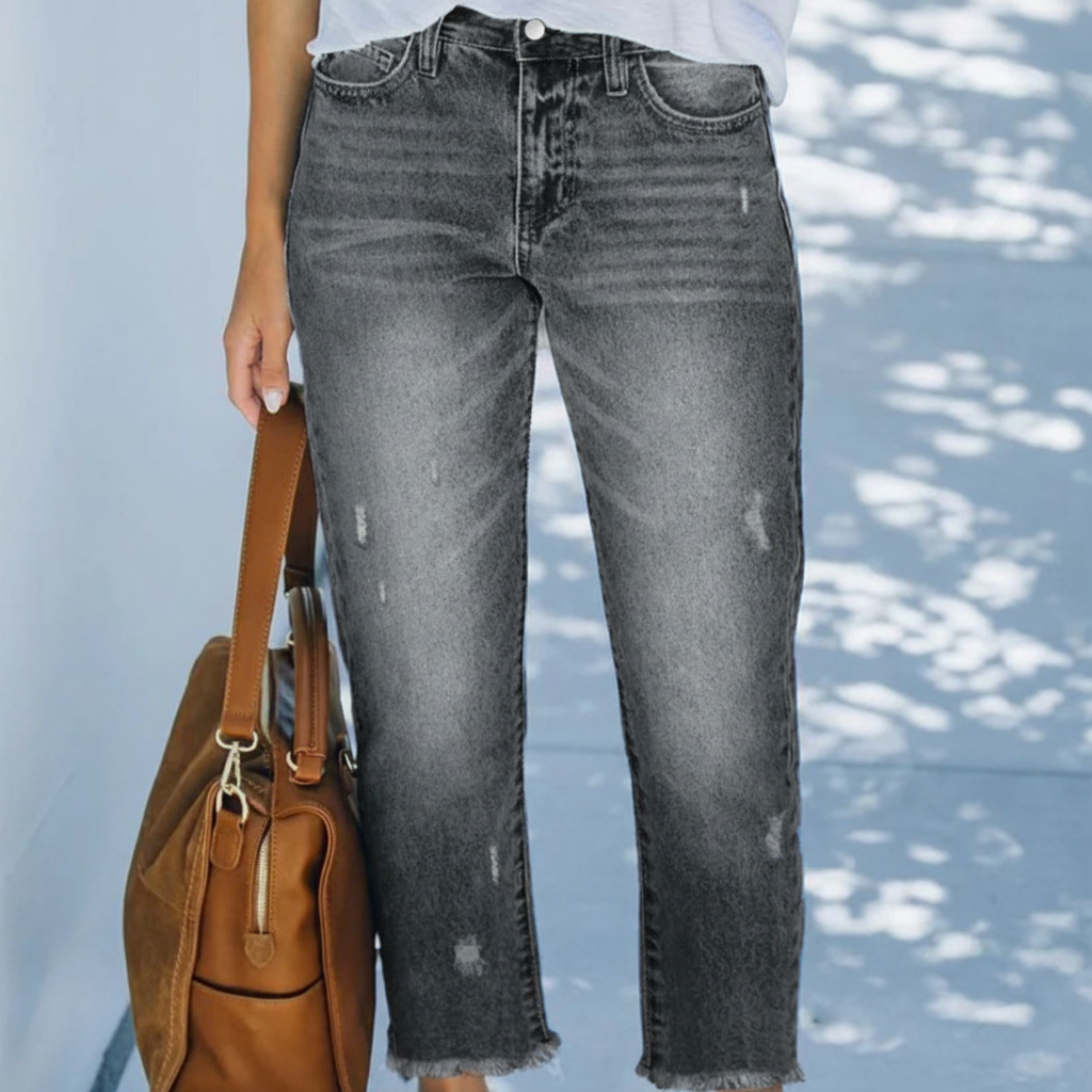 Lola · Vaqueros rectos cortos retro para mujer