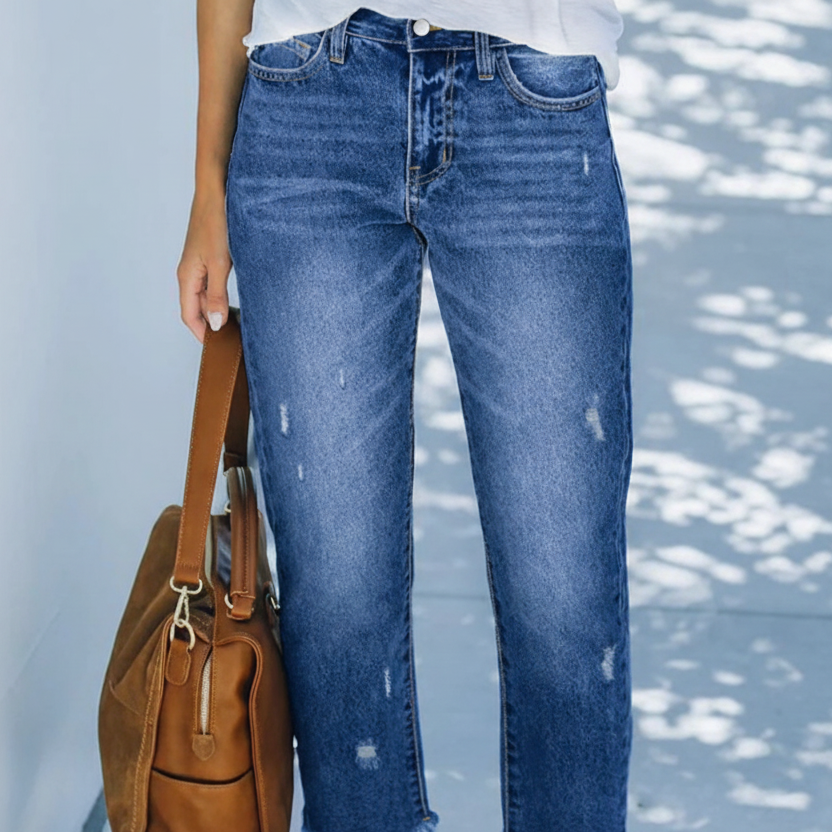 Lola · Vaqueros rectos cortos retro para mujer