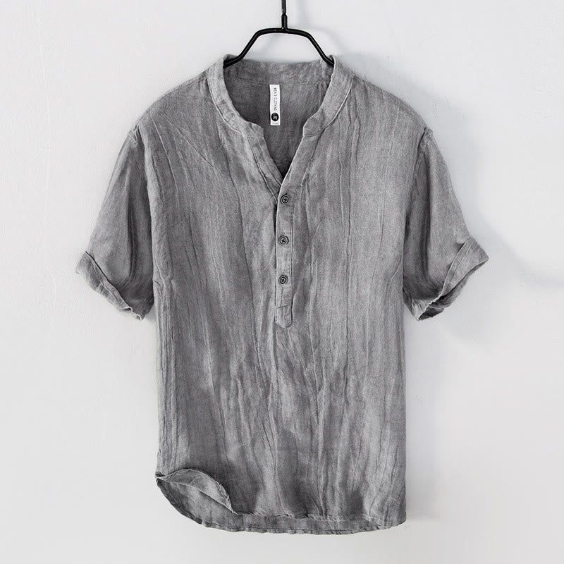 Camicia in Lino da Uomo Stile Casual