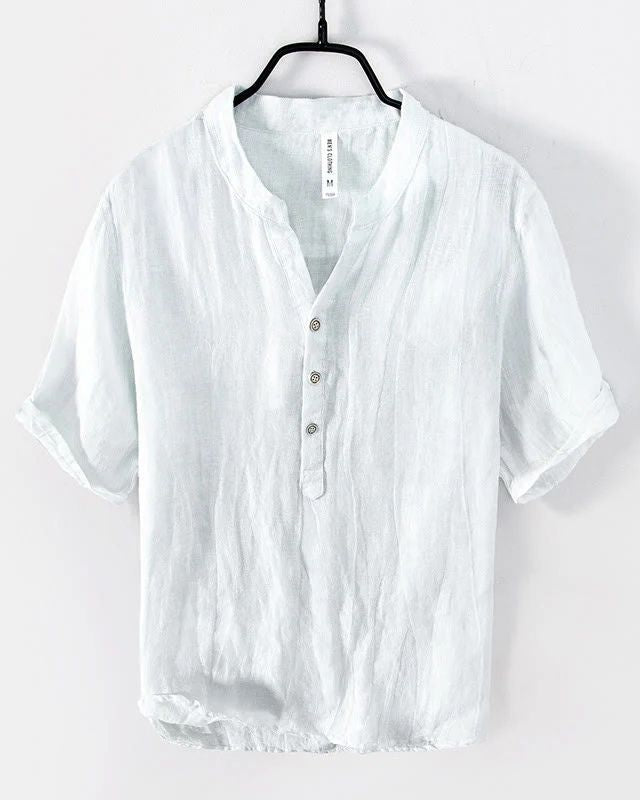 Camicia in Lino da Uomo Stile Casual