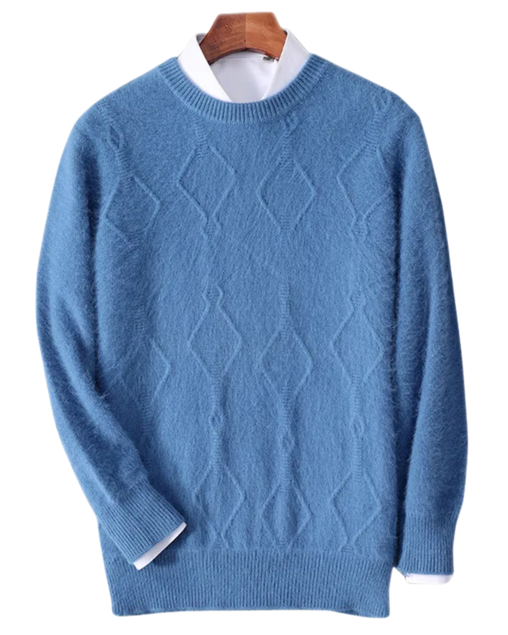 Maglione in Cashmere da Uomo con Motivo a Rombo